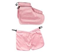 SMASOLO 2 Pairs Insulated Cotton Gloves and Foot Covers Set Kit Thermal Paraffin Treatment Paraffin Mitts Wax Mitts Wax Foot Cover Bath Hand Mittens Pink