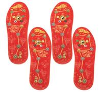 SMASOLO 2 Pairs Red Shock Absorbing Shoe Insoles with Seven-Planet Alignment Cushion for Men Women Breathable Sweat-Absorbing Sports Inserts for Running Walking Sneakers Boots