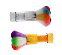 SMASOLO 2 Pcs Nail Dust Brush Soft Bristles Nail Cleaner Brush Rhinestone Handle for Cosmetic Makeup and Loose Powder Application Silver and Gold Set and Daily Beauty Use