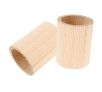 SMASOLO 2 Pcs Unfinished Wooden Pen Holder Round Tube Single Compartment Desk Organizer for Office Home Classroom DIY Painting and Graffiti Storage Container