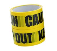 SMASOLO 2 Rolls Weatherproof Yellow Caution Tape Roll PE Barrier Tape Tear Resistant Safety Warning Do Not Enter for Hazardous Area Isolation and Traffic Safety