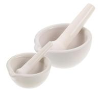 SMASOLO 2 Sets Ceramic Mortar and Pestle Spice Bowls for Garlic Pills Kitchen Medicine Pot for Grinding and Crushing