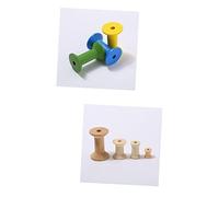 SMASOLO 20 Pcs Mixed Color Wooden Thread Spools DIY Craft Bobbins for Wire String Rolling and Embroidery Sewing Tools