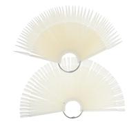 SMASOLO 200 Pcs Fan-shaped Nail Tips Sticks with Metal Rings Reusable Plastic Nail Color Display for Beginners Salons and Training Institutions