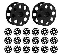 SMASOLO 20pcs 25mm Iron Sewing Machine Bobbin Case Shuttle Locks, Universal Thread Bobbins Holder for Rotary Hook, Black Metal Sewing Accessories Set for Crafts Repairs