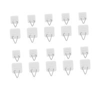 SMASOLO 20pcs Adhesive Picture Hooks Strong Plastic Wall Hangers No-Drill Non-Trace Sticky Plate Holders for Bathroom Kitchen Decor with High Adhesion and Invisible Design