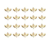 SMASOLO 20Pcs Copper Leaf Pendants DIY Accessories Golden Hanging Leaves Ornaments for Handmade Crafts Creativity Decoration