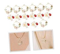 SMASOLO 20pcs DIY Jewelry Charms Cute Ladybug Bee Flower Pendants for Bracelets Necklaces Earrings Premium Alloy Craft Accessories for Creative Handmade Jewelry Making