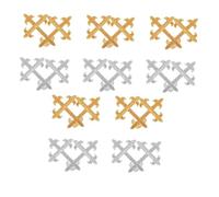 SMASOLO 20PCS Embroidered Sequin Cross Applique Patches Iron for DIY Clothing Jackets Bags Caps Quick No-sew Fabric Repair Decoration for Cotton Linen Denim