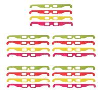 SMASOLO 20Pcs Flat Anaglyph Glasses with Cardboard Frame for Movies and Gaming Lightweight Pet Lens Eyewear in Red Yellow Green Portable Viewing Glasses for Parties and Travel