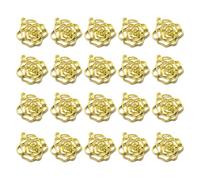 SMASOLO 20Pcs Golden Alloy Hollow Peony Pendant Charms Jewelry Making Accessories for Bracelets and Earrings DIY Fashion Metal Charms Set