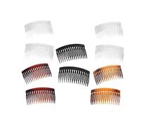SMASOLO 20pcs Inserted Hair Comb for Women Multi Color Bang Combs Black Transparent Coffee White Yellow Red Hair Accessories for Styling and Decoration Random Color