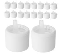 SMASOLO 20pcs Matte White Essential Oil Bottle Caps with Precision Thread Fit Childproof Slip Flat Top Sealing Lids for Reagent and Cosmetic Bottles Space Saving Stackable Plastic