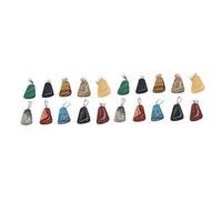 SMASOLO 20pcs Natural Stone DIY Pendants Set, Trapezoid Semi-precious Decorative Charms for Jewelry Making, Necklace and Earring Hanging Accessories for Crafting Enthusiasts Random Color