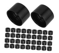 SMASOLO 20pcs Replacement Essential Oil Bottle Caps PP Sealing Lids with Hole Design for Perfume Aromatherapy Reed Diffusers Black Smooth Finish for Glass Bottles