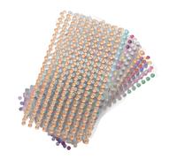 SMASOLO 20pcs Round Self Adhesive Rhinestone Stickers Profile Acrylic Gemstone Decals for Face Hair Nails Phone Case Decoration Adhesion Craft Gems