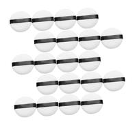 SMASOLO 20pcs Small White Velour Powder Pads for Loose and Pressed Makeup Face Cosmetics Applicators with Strap, Soft Crystal Makeup Tools Suitable for Daily Beauty Use Random Color