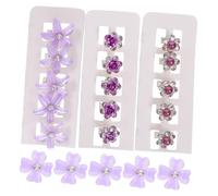 SMASOLO 20pcs Vintage Purple Flower Hair Clips for Bangs and Braids Small Cute Floral Barrettes with Retro Design Decorative Hair Clamps for Women and Elegant Daily and Party Accessories