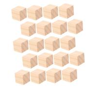 SMASOLO 20pcs Wooden Cube Unfinished Natural Wood Squares for DIY Crafting Stamping and Educational Math Manipulatives Safe Blocks for Learning Games and Creative Projects
