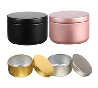 SMASOLO 24 Pcs DIY Candle Tins Round Candle Containers Multi Color Metal Jars with Matte Gold Gold Matte and Black Reusable for Home Aromatherapy