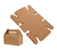 SMASOLO 24pcs Brown Kraft Paper Candy Boxes with Handle Medium Party Treat Boxes for Birthday and Shower Favors Rustic Gift Packaging for Wedding and Celebration Presents