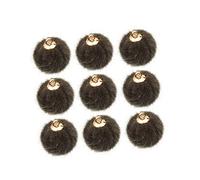 SMASOLO 24pcs Dark Grey Faux Fur Pompon Earrings Charms DIY Jewelry Making Accessories Lightweight Hanging Pendants for Crafting and Fashion