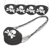 SMASOLO 24pcs Halloween Pirate Eye Patch with Skull Pattern Lightweight Breathable Felt Eye Mask for Cosplay Party Costume Carnival and Masquerade for Adults