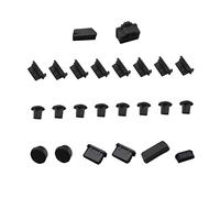 SMASOLO 24pcs USB Port Covers and Motherboard Plug Protectors for Desktop Computers, Silicone Dust Stoppers, Compatible with PC Interfaces, Random Color Set, Dustproof Internal Component
