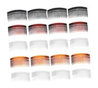SMASOLO 25PCS Multi-functional Wide Tooth Hair Side Combs for Women Plastic Massage Combs for Detangling No Static Frizz Styling Clips in Black Transparent Coffee White Yellow Red Tortoise