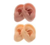 SMASOLO 2Pair Realistic Silicone Ear Model Soft Flexible Fake Ear Piercing Practice Body Parts for Jewelry Display Training Tool Suitable for Beginners and Professionals
