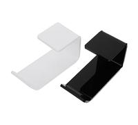 SMASOLO 2PCS Acrylic Headphone Stand Hanger with Adhesive Under Desk Hook for Gaming Headset Smooth Curved Edge Headset Rack Punch Installation Black and White