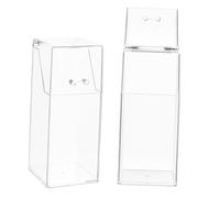 SMASOLO 2Pcs Acrylic Makeup Brush Canister with Turning Lid Transparent Pen and Cosmetic Storage Container for Vanity Desk Office Bathroom Large Capacity Organizer Box