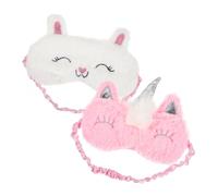 SMASOLO 2pcs Adorable Cartoon Sleep Mask Furry Covers for Women Strap for Comfortable Fit for Travel Home Use Enhance Sleep with Cute Alpaca Unicorn Designs