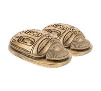 SMASOLO 2pcs Ancient Egyptian Scarab Beetle Figurines Resin Amulets Symbolizing Protection and Rebirth Collectible Home Office Decor with Cultural Charm and Historic Significance