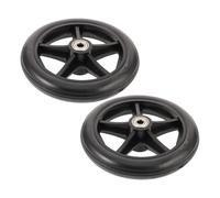 SMASOLO 2pcs Black Wheelchair Front Wheels with Bearings Anti-Slip Replacement Casters for Walkers and Mobility Scooters Silent Smooth Wear Resistance