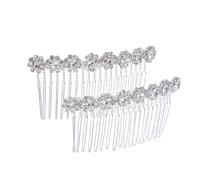 SMASOLO 2pcs Bridal Hair Combs with Radiant Crystals Luxurious Alloy Side Combs for Women Elegant Hair Accessories for Weddings and Special Occasions