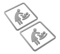 SMASOLO 2pcs Changing Station Sign with Self-adhesive Backing, 4x4 Inch Silver Restroom Sign Label for Room, Public Toilet, Shopping Mall, Office, and Restaurant Door