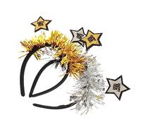 SMASOLO 2pcs Christmas Star Hoop Hair Accessories for Angel Headband New Years Eve Headband 2022 Party 2021 Party Adult Christmas Photo Props Women Silver