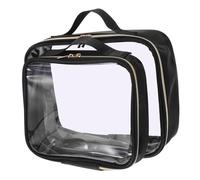 SMASOLO 2pcs Clear Makeup Pouch with Zipper Portable Large Capacity Toiletry Bags for Travel Transparent Cosmetic Organizer for Women and Men