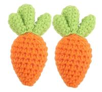 SMASOLO 2pcs Diy Carrot Charm Keychains Handmade Hairpin Accessories Crochet Brooch Decorations for Sewing Clothes Crafting and Making in Orange