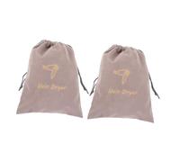 SMASOLO 2pcs Drawstring Flannel Storage Bag for Portable Hair Dryer and Travel Jewelry Organizer for Gym Hotel Home Use