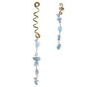 SMASOLO 2pcs Dreadlock Pendant Hair Cuffs Stone Beads Braiding Hair Accessories for Braids Tribal Style Jewelry for Women and Girls