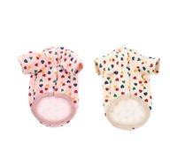 SMASOLO 2Pcs Fleece Pet Warm Sweaters for Small Dogs and Cats, Thickened Pink and Beige Pullover Autumn Winter Clothes, Cozy Puppy Cold Weather Outfit