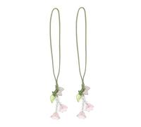 SMASOLO 2pcs Floral Tulip Bow Phone Lanyards Wristlet Strap for Women Teens Multi-purpose Cellphone Chains for Keys Cars and Mobile Decoration Anti-lost Wrist Straps with Unique Charm