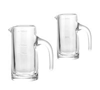 SMASOLO 2pcs Glass Measuring Jugs with Scale for Wine and Liquor Food-Grade Safety Glass Dispensers for Home Bar Parties Whiskey Sake Juice and Iced Tea