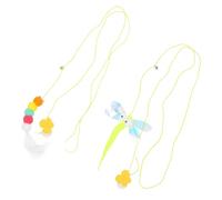 SMASOLO 2pcs Indoor Cat Hanging Felt Swing with Plume Caterpillar and Dragonfly, Interactive Pet Door for Kitten Play and Exercise