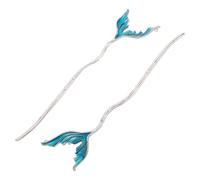 SMASOLO 2pcs Irregular Mermaid Tail Hairpins for Women Lightweight Alloy Hair Sticks for Buns Travel-friendly Elegant Fairy Hair Accessories for Weddings Parties and Daily Styling