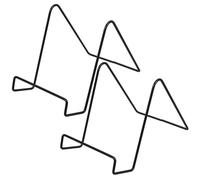 SMASOLO 2pcs Large Black Iron Picture Frame Stand and Book Holder Plaque Display Easel for Desk and Office Decoration, Universal Horizontal and Vertical Plate Holder Display