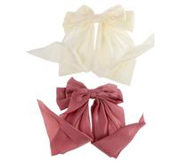 SMASOLO 2pcs Large Bowknot Hair Clips for Women Soft Fabric Decorative Barrettes Lightweight Comfortable Hair Styling Accessories in Bright Colors for Everyday and Special Occasions