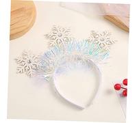 SMASOLO 2Pcs Lightweight Snowflake Headbands for Christmas Hair Decor Glitter Xmas Party Accessories White Sequin Hairbands Comfortable Festive Hairwear